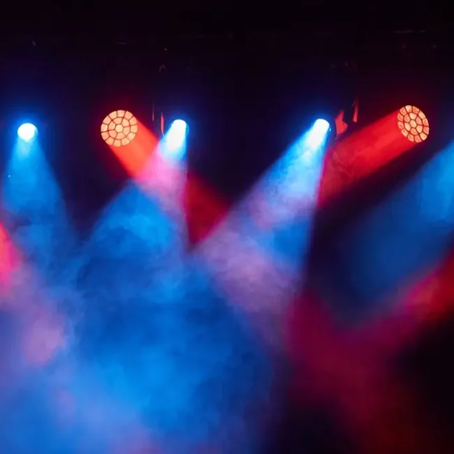 Stage lighting at a concert or event.