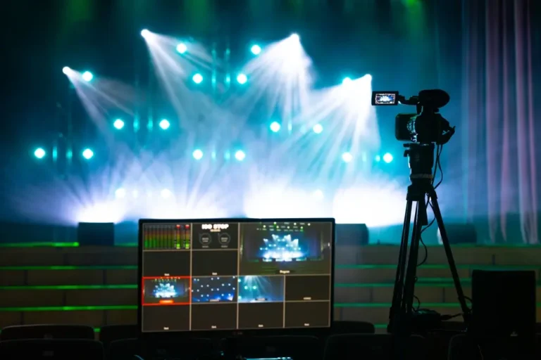 Stage lighting at a concert or event.